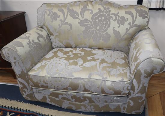 A contemporary love seat (no feet) W.130cm